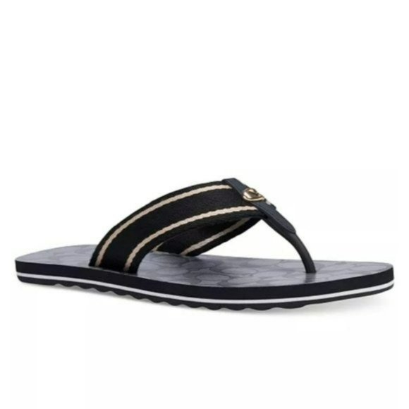 Coach Zoe Webbed Flip Flops -6 - Picture 2 of 6